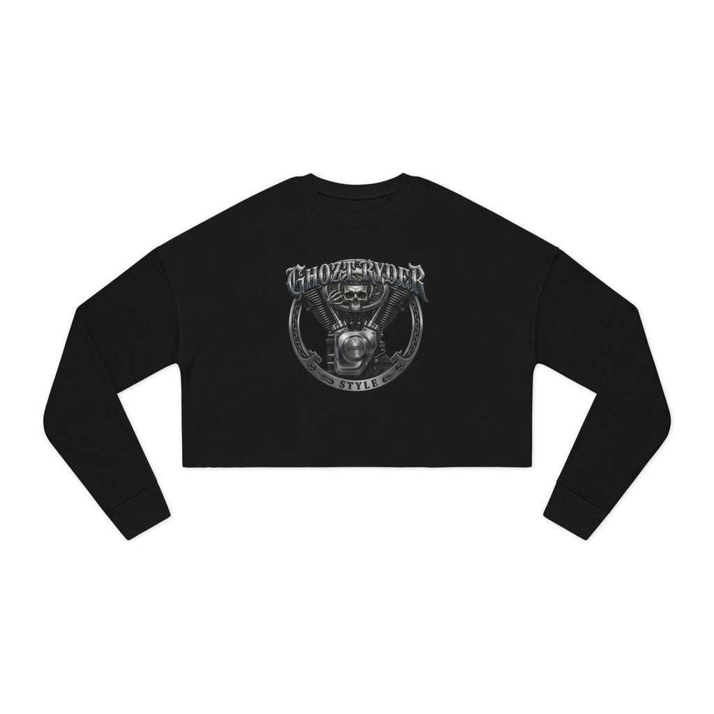 Skull Biker Cropped Sweatshirt