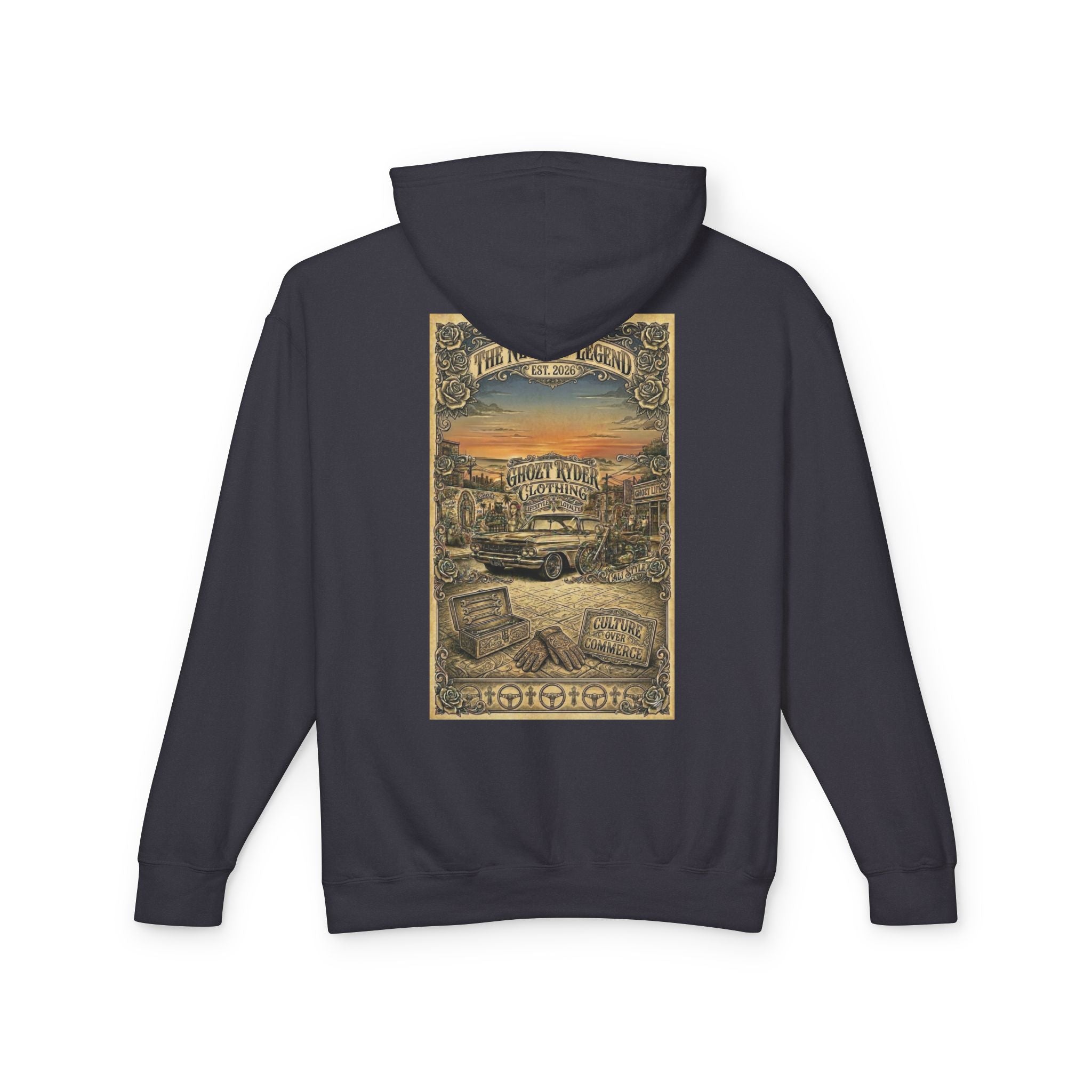 Vintage Car Club Hoodie — California G&R Classic Car Print