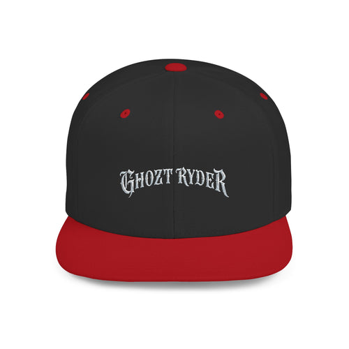 Ghost Ryder Flat Bill Snapback Hat — Gothic Streetwear Embroidered Cap