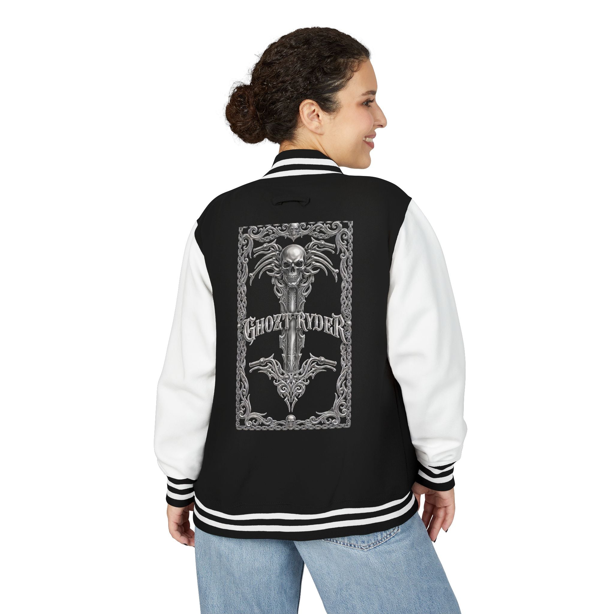 Gothic Skull Dagger Letterman Jacket