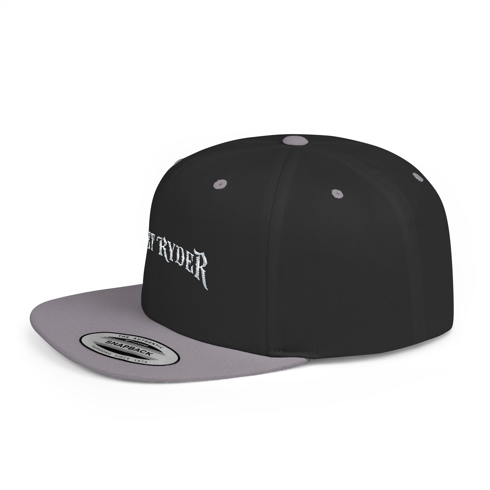 Ghost Ryder Flat Bill Snapback Hat — Gothic Streetwear Embroidered Cap