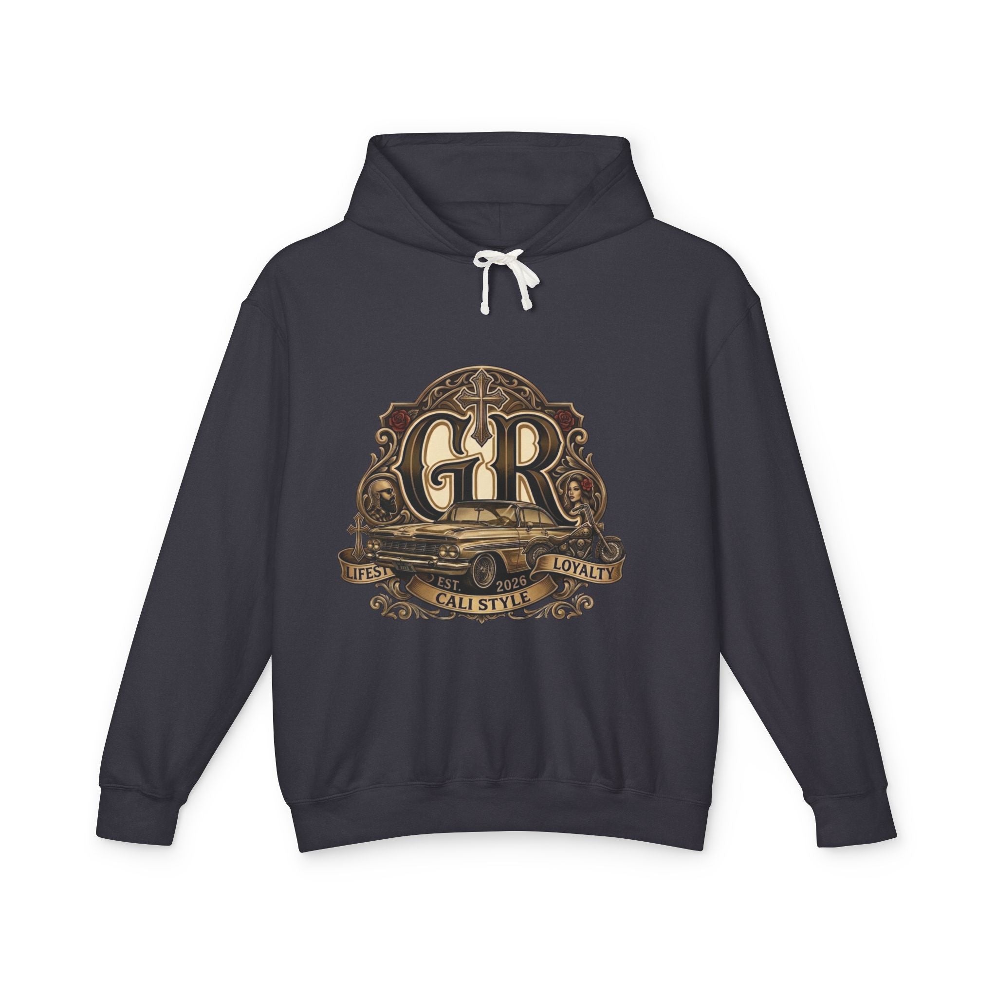Vintage Car Club Hoodie — California G&R Classic Car Print