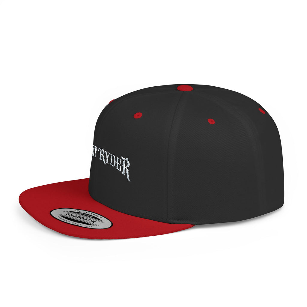 Ghost Ryder Flat Bill Snapback Hat — Gothic Streetwear Embroidered Cap