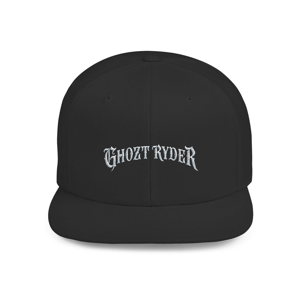 Ghost Ryder Flat Bill Snapback Hat — Gothic Streetwear Embroidered Cap