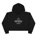 GhoztRyder Logo Crop Hoodie — Women's Black Streetwear Motorcycle-Inspired Pullover